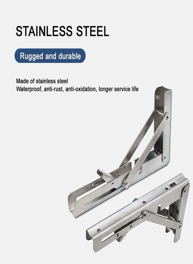 BOSCO Premium 20" Foldable Stainless Steel Racks,Shelf Bracket, l Bracket, Wall Brackets, Wall Angle Bracket, Folding Table Bracket with Fittings for fold Down Steel Table 20" - Image 3